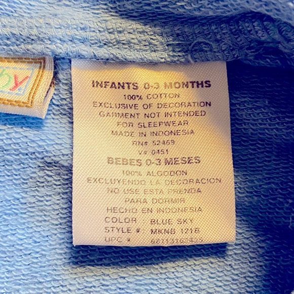 VTG McBaby Zip-Up Hoodie with Pockets and Embroidery. 0-3 mo - Picture 6 of 9